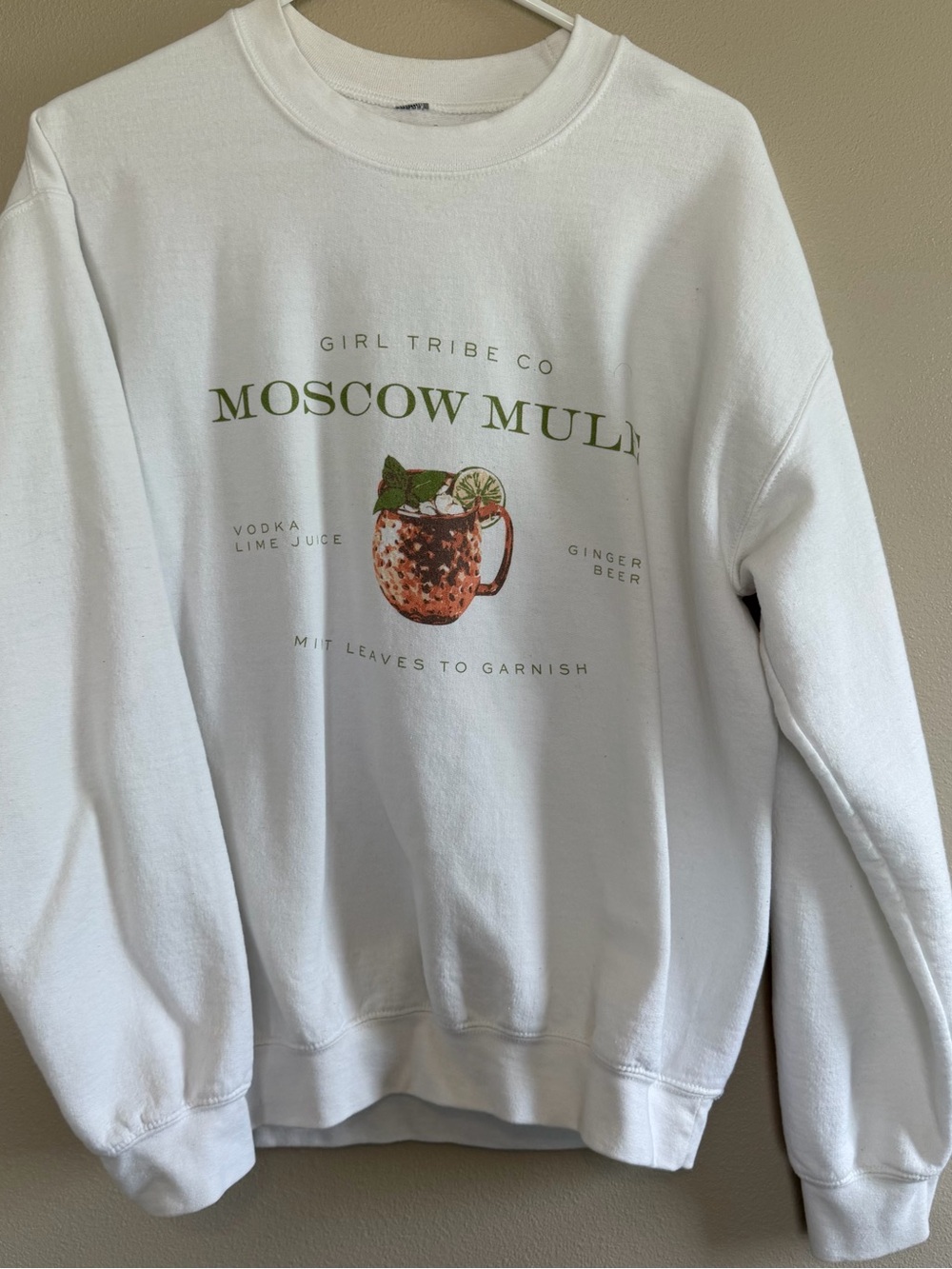 White Moscow Mule Graphic Crewneck Sweatshirt